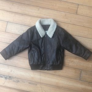 GAP brown pilots jacket brown with Sherpa collar size 2 GUC